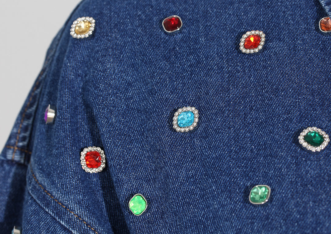 denim set with multicolor crystal embellishments – AURORA