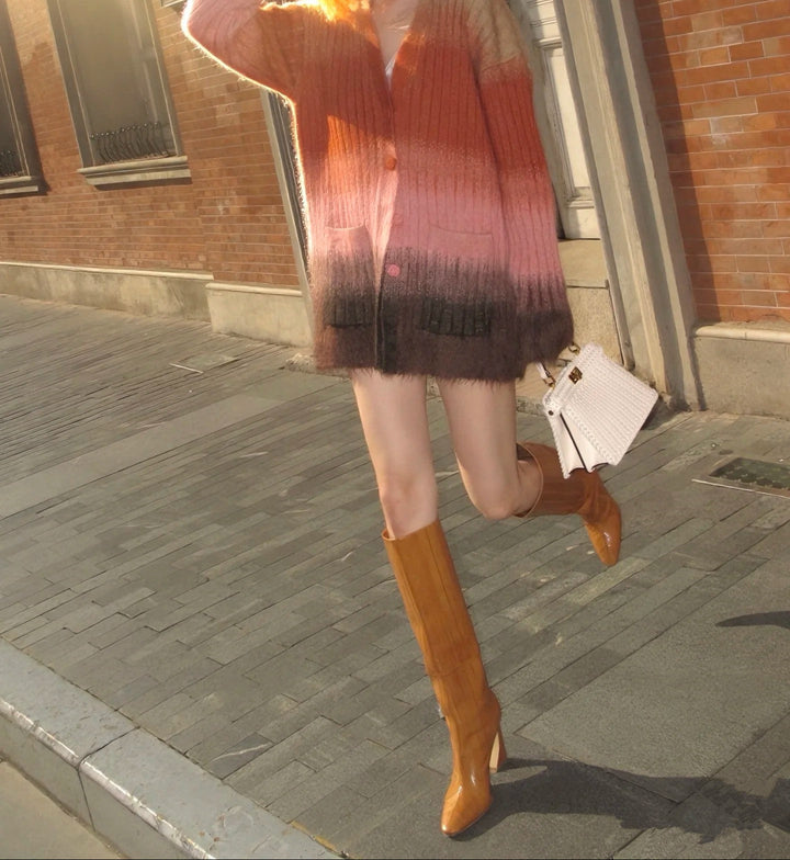 Geplooide top met uitlopende mouwen en maxi-rok set met tailleband – Rosiny 