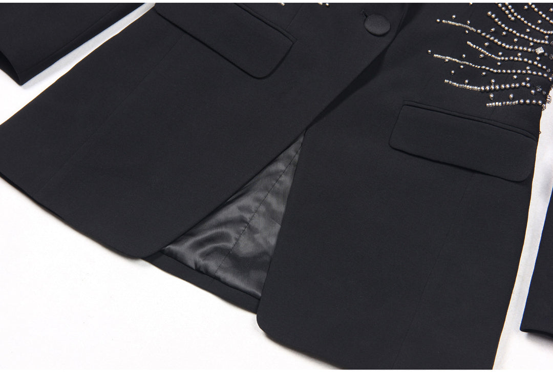 tailored pantsuit with pearl-embellished blazer – NOVALKI