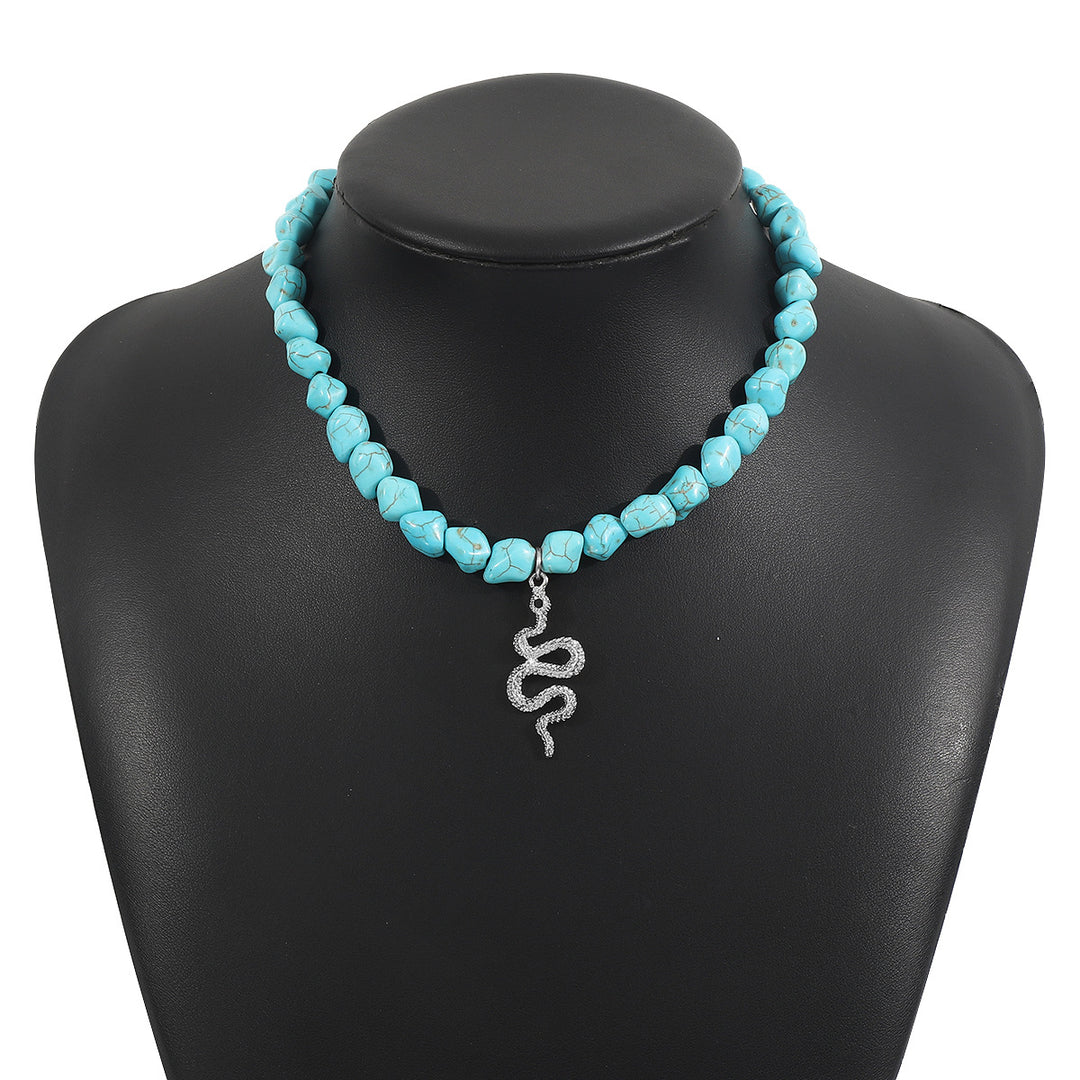 turquoise bead necklace set with symbolic pendants – AZURA