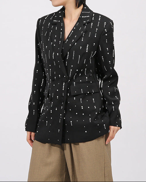 double-breasted blazer with stud embellishments – NOVAZKI