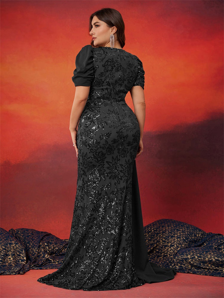 Geplooide top met uitlopende mouwen en maxi-rok set met tailleband – Rosiny 