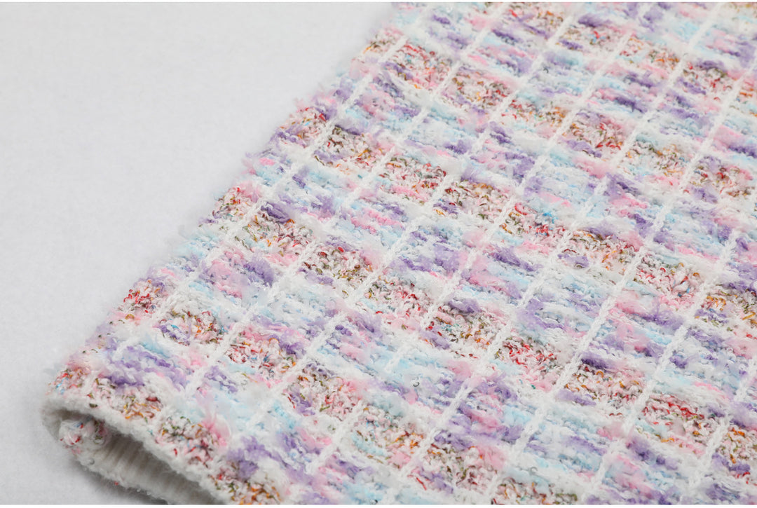 long-sleeve tweed mini dress with bow detailing – COLETTEXU