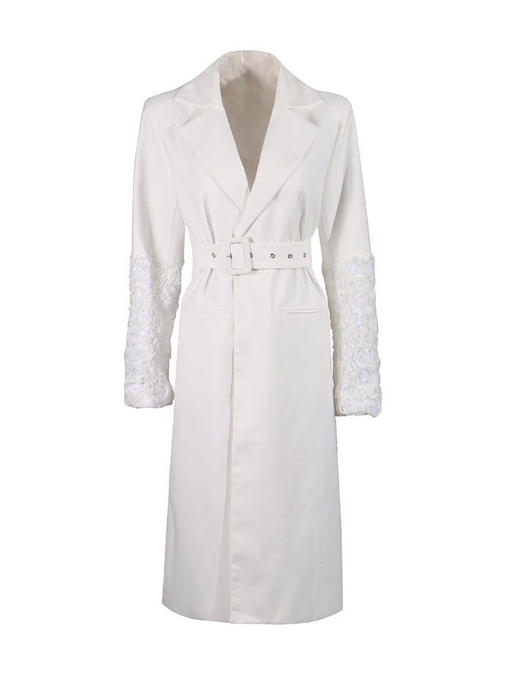 Geplooide top met uitlopende mouwen en maxi-rok set met tailleband – Rosiny 