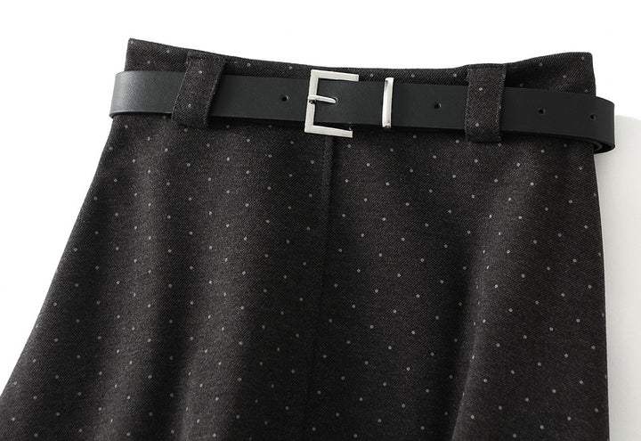 A-line midi skirt with micro-stud detailing – STELLA