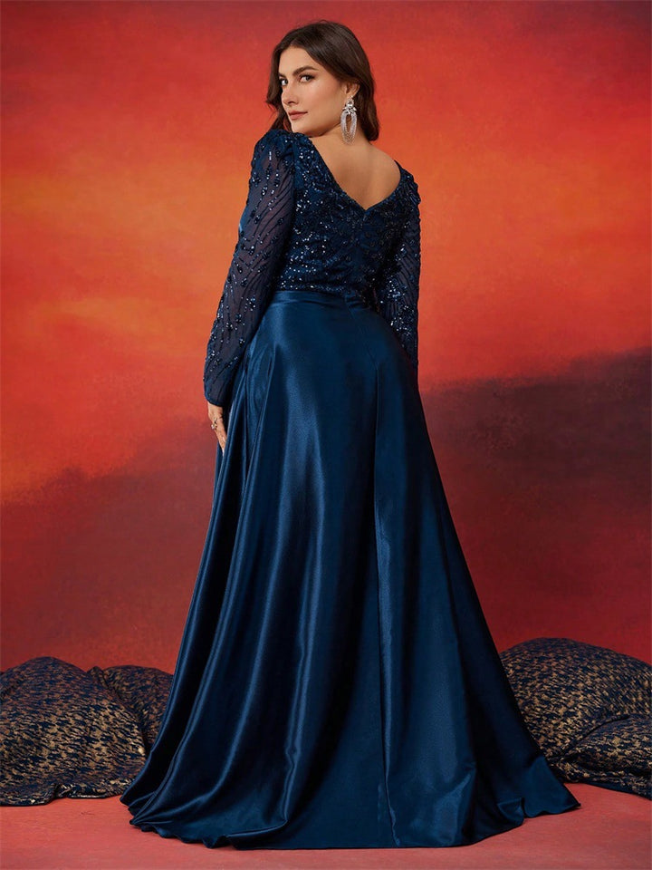 Geplooide top met uitlopende mouwen en maxi-rok set met tailleband – Rosiny 