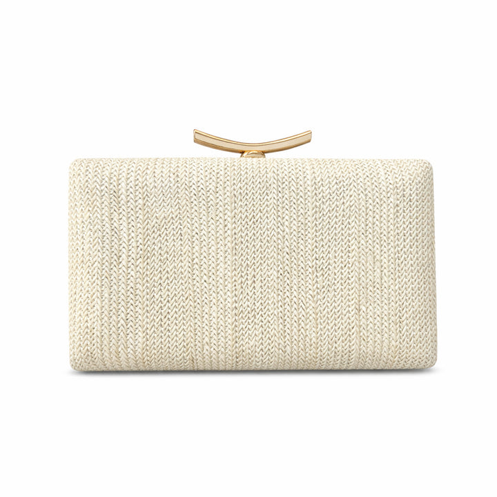 woven straw clutch with gold bar clasp – SAHARA