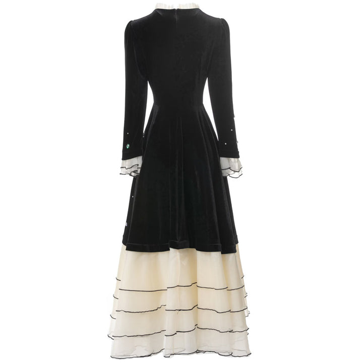 op maat gemaakte flare-pak met satijnen pofmouwen – VALENCIA 