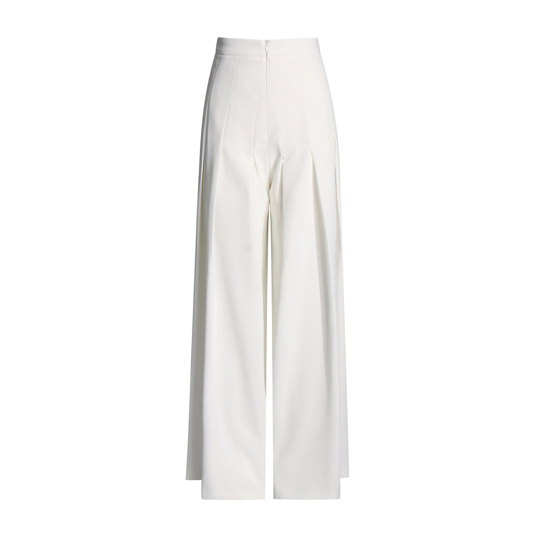 One-shoulder pleated wide-leg jumpsuit – AURORA