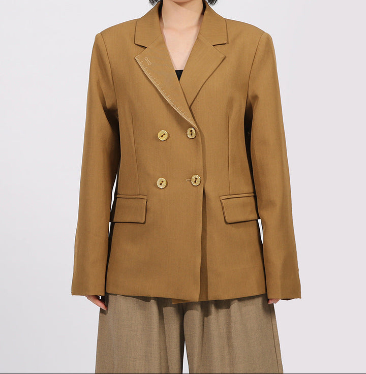 double-breasted blazer with asymmetric zip trim – VERA