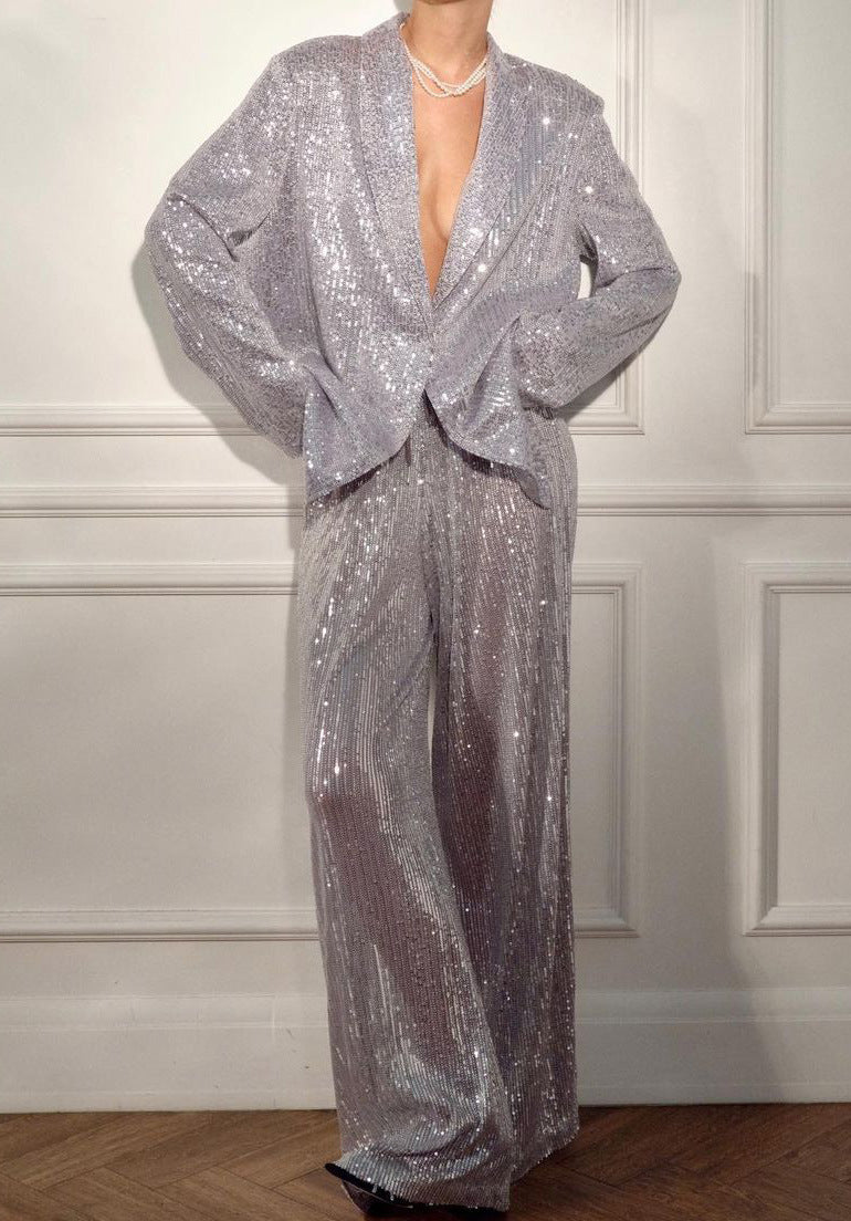 sequined oversized blazer suit – GURORA