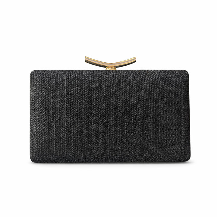woven straw clutch with gold bar clasp – SAHARA