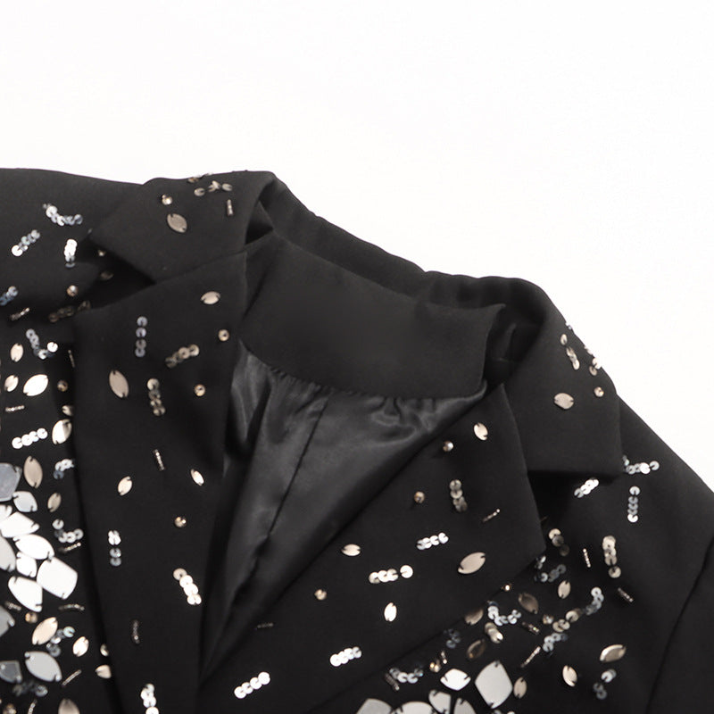 embellished tailored blazer with sequin details – ASTRID