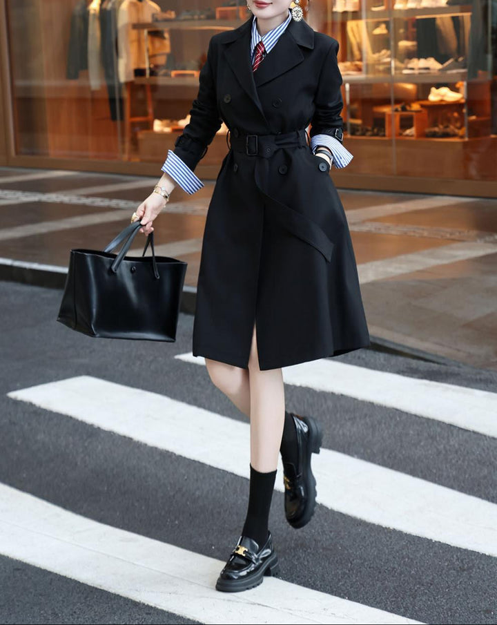 double-breasted belted trench coat – VICTORIA