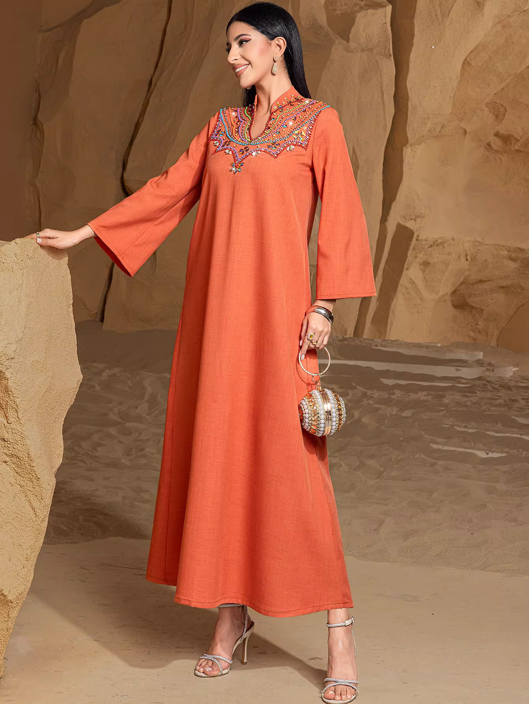 Long-Sleeve Elegant Maxi Dress – ELVIRA