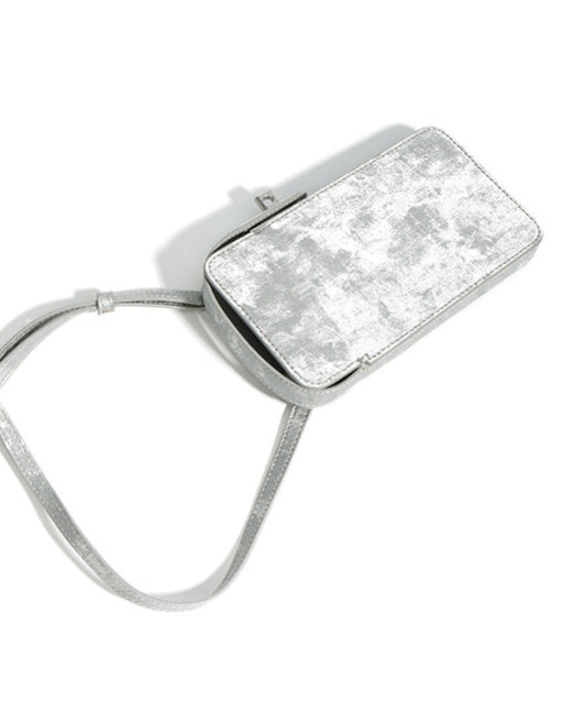 metallic crossbody phone bag with adjustable strap - AURAVKLI