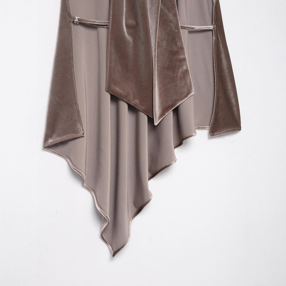 velvet halter-neck top with asymmetric hem – LYRA