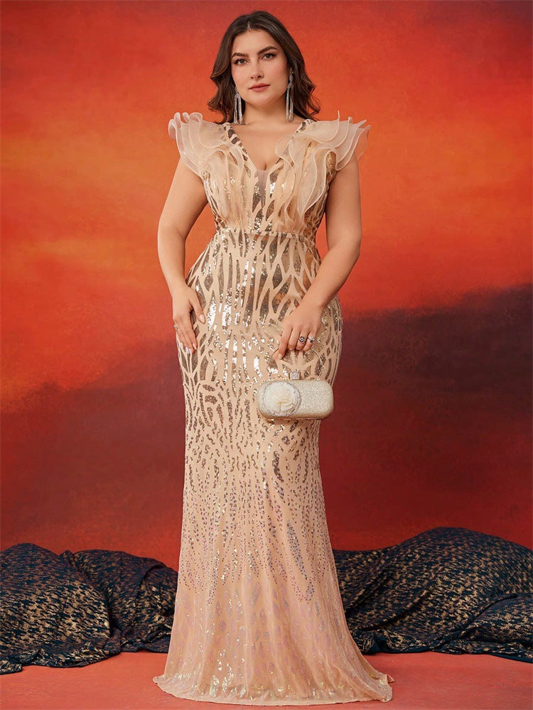 Geplooide top met uitlopende mouwen en maxi-rok set met tailleband – Rosiny 