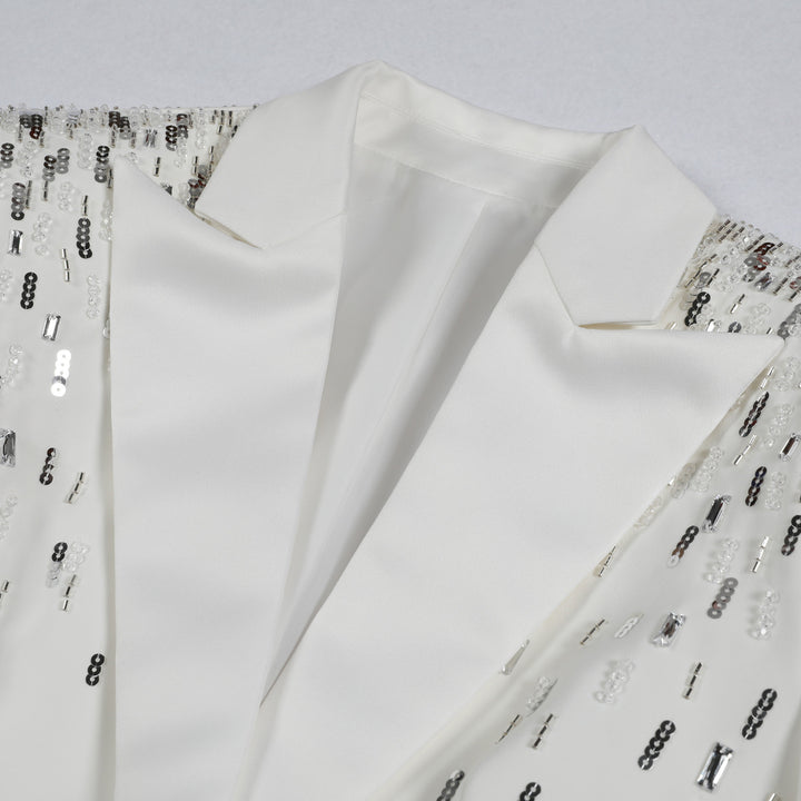 sequin-shoulder tailored blazer – ASTRIDIXU