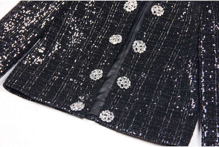 tweed skirt suit with embellished buttons – AURELIAQI