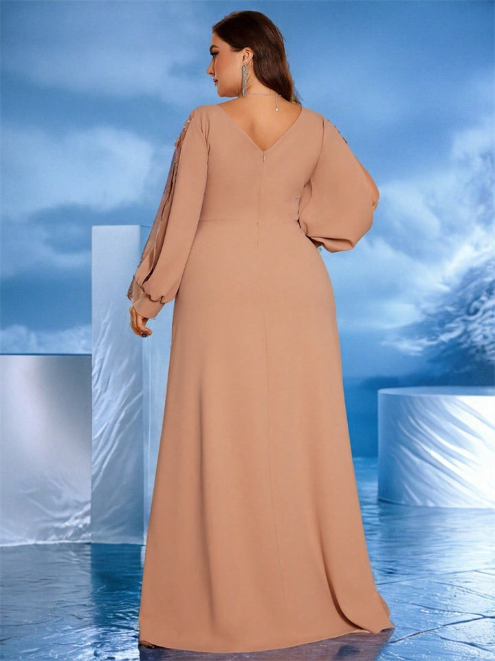 Geplooide top met uitlopende mouwen en maxi-rok set met tailleband – Rosiny 