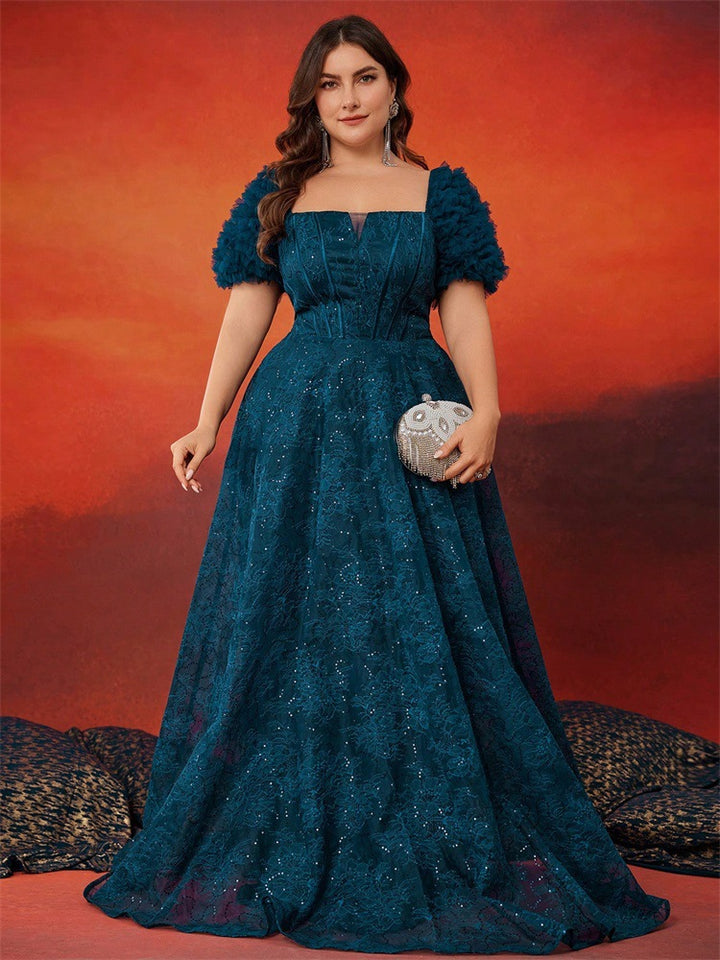 Geplooide top met uitlopende mouwen en maxi-rok set met tailleband – Rosiny 