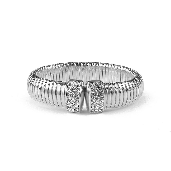 ribbed cuff bracelet with pavé crystal tips – NOVAXI