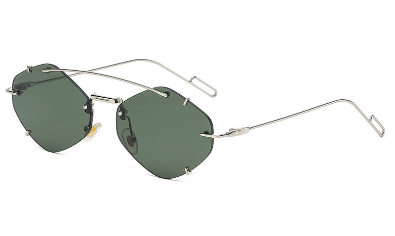 نظارات شمسية هندسية بدون إطار بإطار فضي اللون - فيغا