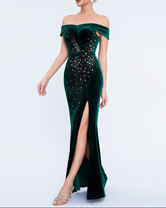 Geplooide top met uitlopende mouwen en maxi-rok set met tailleband – Rosiny 