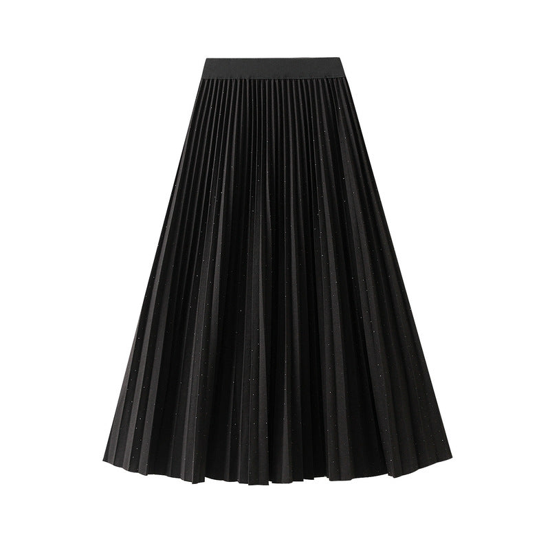 Pleated Midi Skirt with Elastic Waist – PLEAT