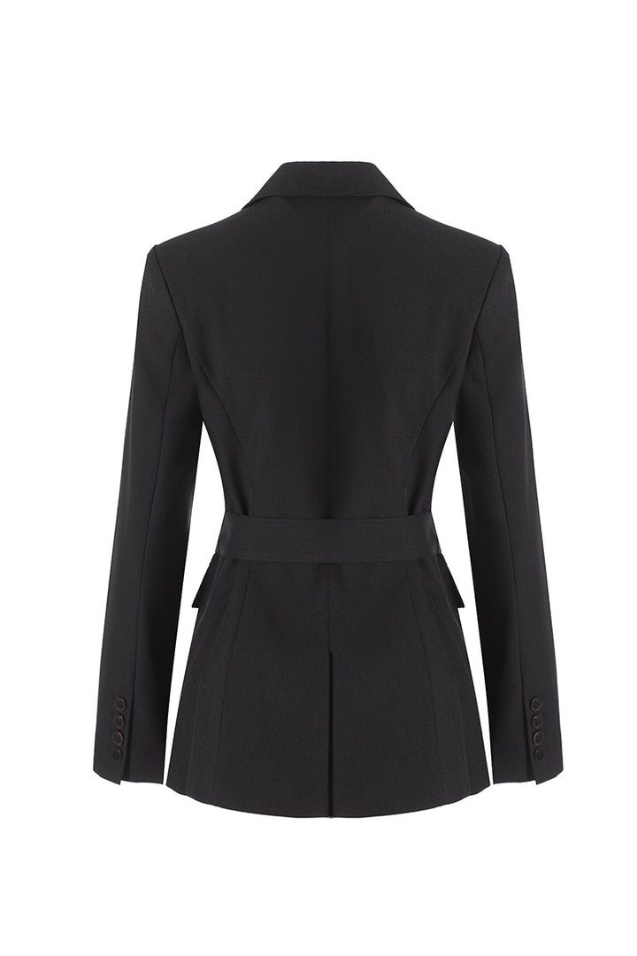 Belted double-breasted tailored blazer – SAVANNA