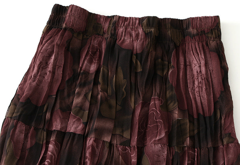 tiered abstract-print maxi skirt – AURORA