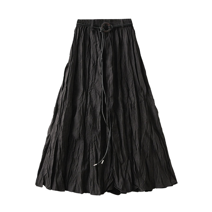 textured maxi skirt with adjustable rope belt – MARLOWE