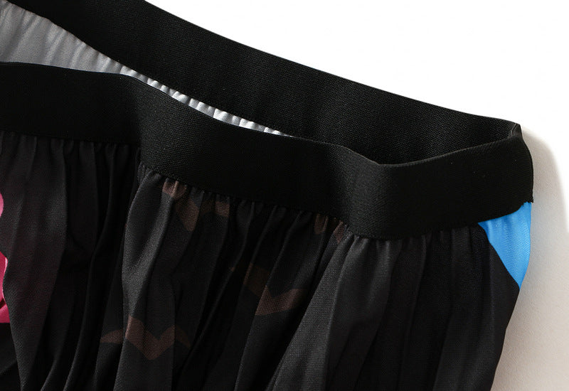 abstract floral pleated midi skirt – MOSAICA