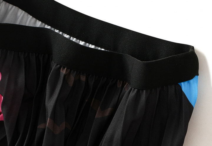 abstract floral pleated midi skirt – MOSAICA