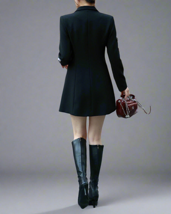 سترة بليزر مزخرفة مزدوجة الصدر - نويرفي