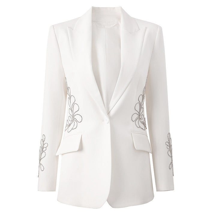 tailored blazer with crystal side embroidery – DUALA