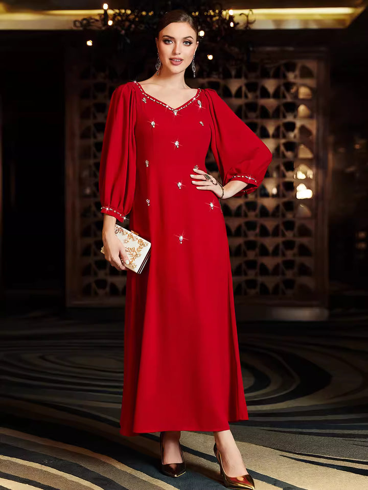 maßgeschneiderter Schlaganzug mit Satin-Puffärmeln – VALENCIA 