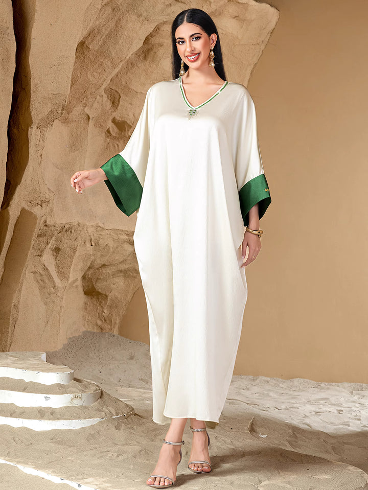 flared kaftan dress with contrast cuffs - LAYLAFI