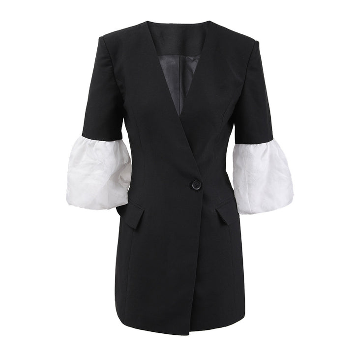 Blazer mini dress with contrast puff sleeves – NOVAQR