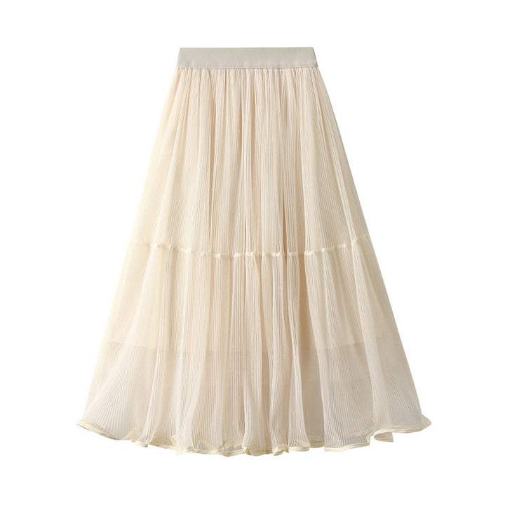 tiered pleated chiffon midi skirt – AUREN