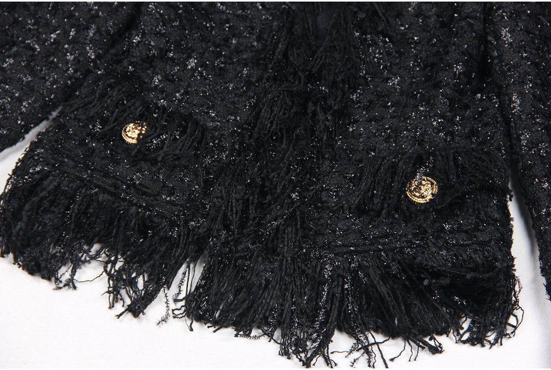 Geplooide top met uitlopende mouwen en maxi-rok set met tailleband – Rosiny 