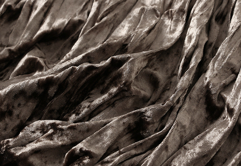 metallic crinkled pleated maxi skirt – ASTRAYA