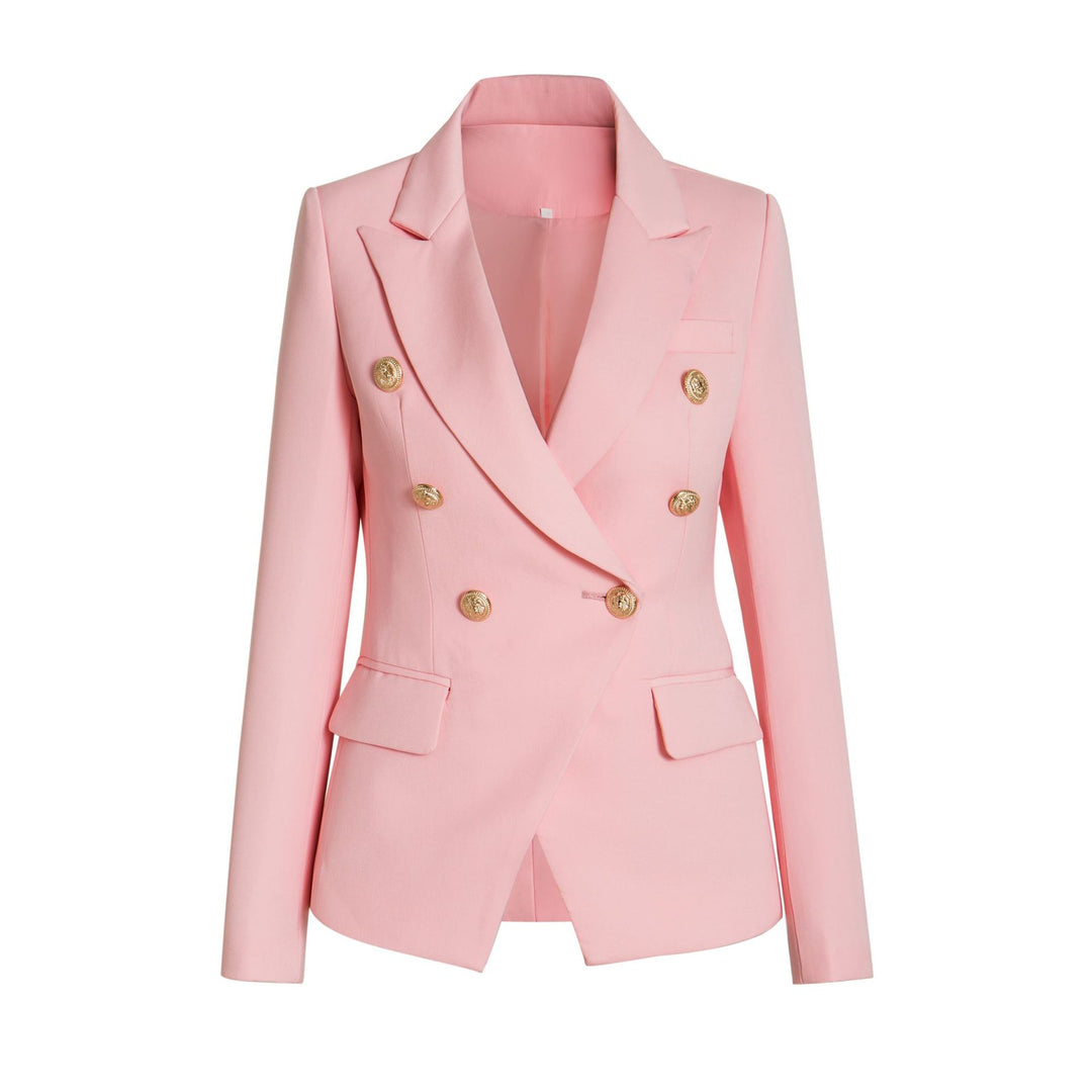 double-breasted tailored blazer with gold buttons – AURORA
