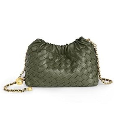 geweven rieten draagtas met dubbele leren handvatten – LÉONIE 