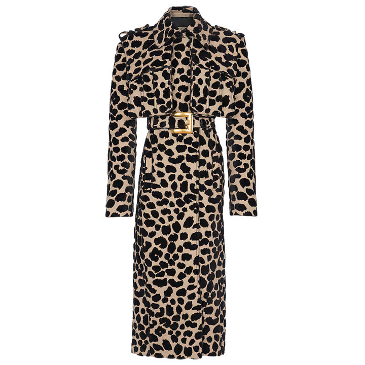 belted leopard-print trench coat – SAVANNA