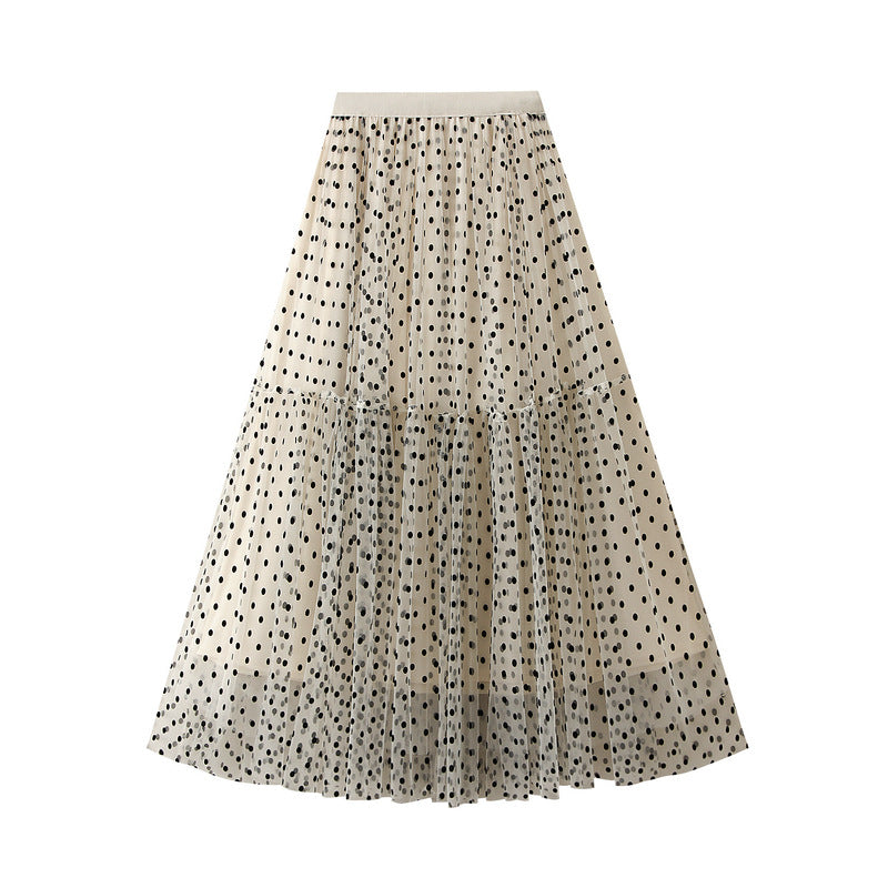 tiered polka-dot tulle midi skirt – DOTTI