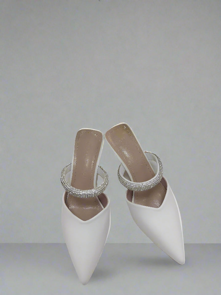 حذاء ميول مدبب بحزام من حجر الراين - لونازمو