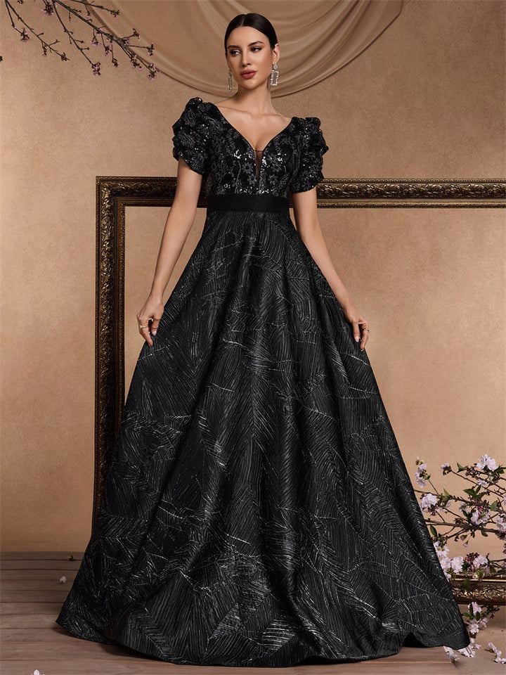 Haut à manches évasées plissées et ensemble jupe longue avec ceinture à la taille – Rosiny 