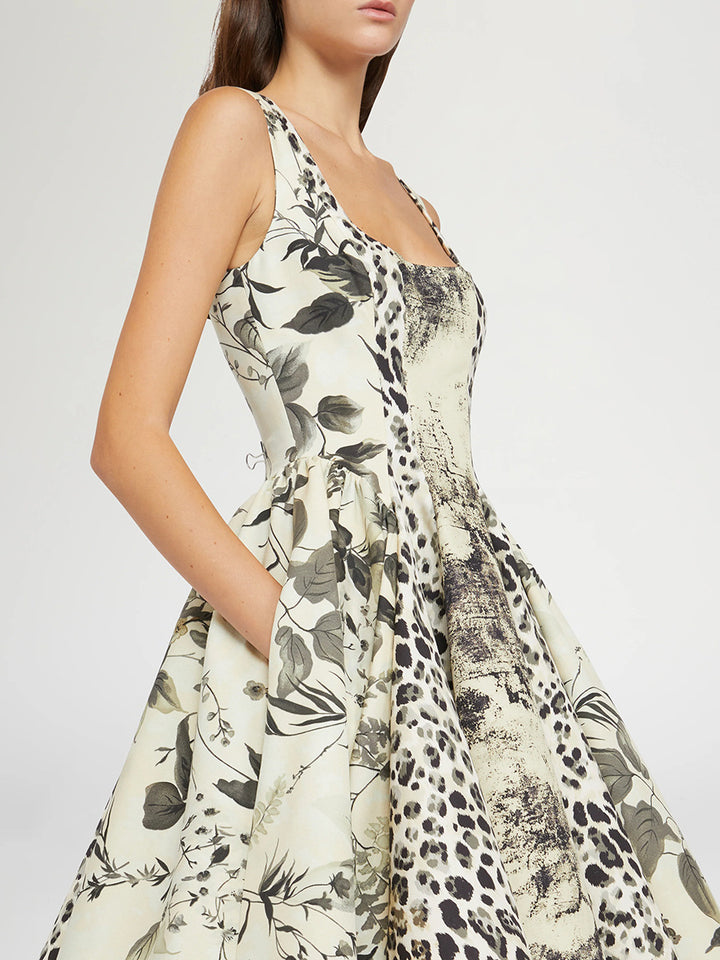 Geplooide top met uitlopende mouwen en maxi-rok set met tailleband – Rosiny 